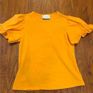 Hausen Women's Orange Puff Sleeve Top